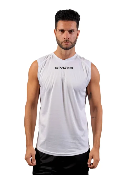 GIVOVA ONE MICROMESH Uniszex ujjatlan légáteresztő sportmez - Fehér