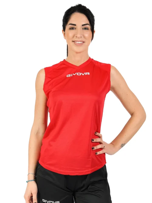 GIVOVA ONE MICROMESH Uniszex ujjatlan légáteresztő sportmez - Piros