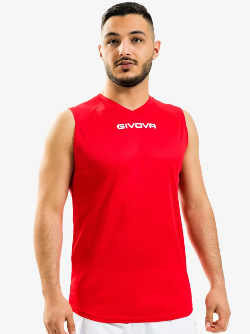 GIVOVA ONE MICROMESH Uniszex ujjatlan légáteresztő sportmez - Piros - Image 5