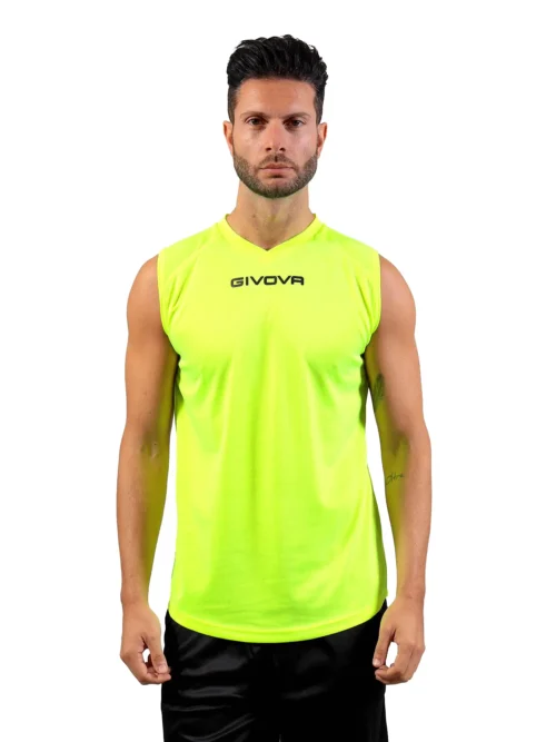 GIVOVA ONE MICROMESH Uniszex ujjatlan légáteresztő sportmez - Neonsárga