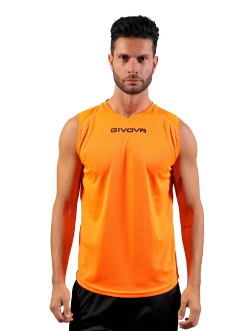 GIVOVA ONE MICROMESH Uniszex ujjatlan légáteresztő sportmez - Narancs