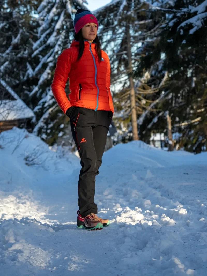 SOFTSHELL OUTDOOR Női vízálló nadrág - Fekete / Piros - Image 3