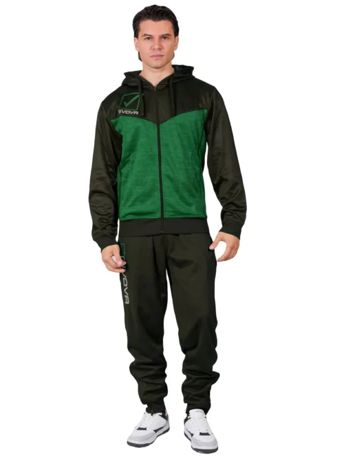 VISA MELANGE POLARFLEECE Uniszex polár melegítő szett - Fekete / Zöld