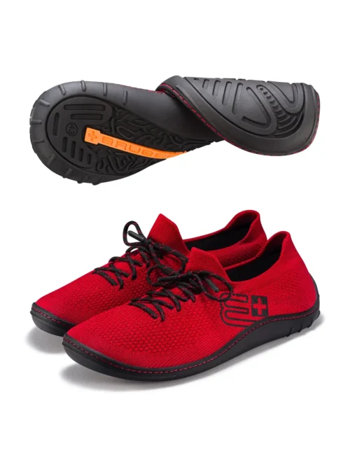 BAREFOOT 25' Férfi merinó gyapjú mezítlábas cipő - Piros / Fekete