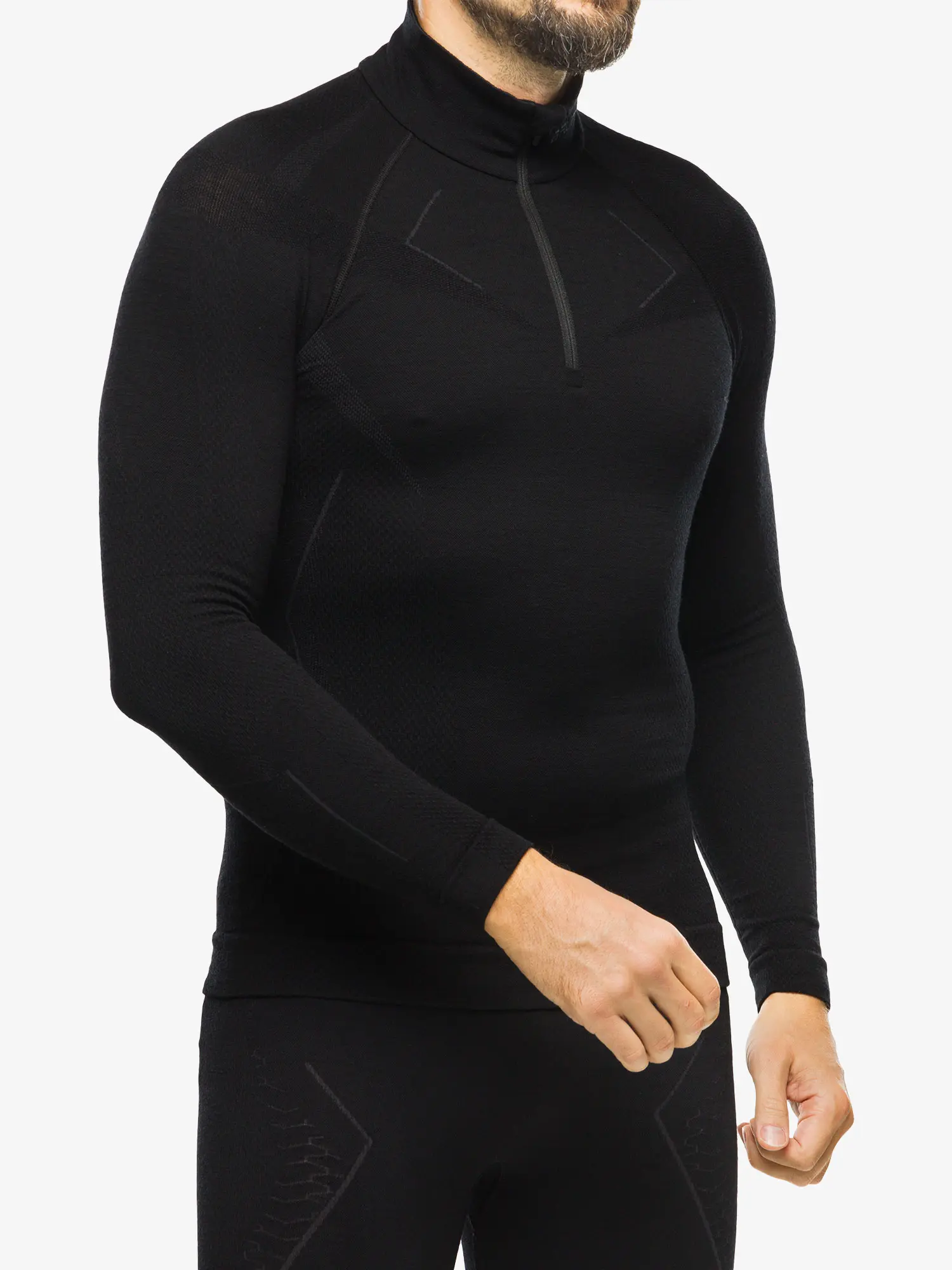 EXTREME MERINO Férfi merinó gyapjú cipzáras aláöltözet felső – Fekete 7 EXTREME MERINO Férfi merinó gyapjú cipzáras aláöltözet felső - Fekete - Image 4