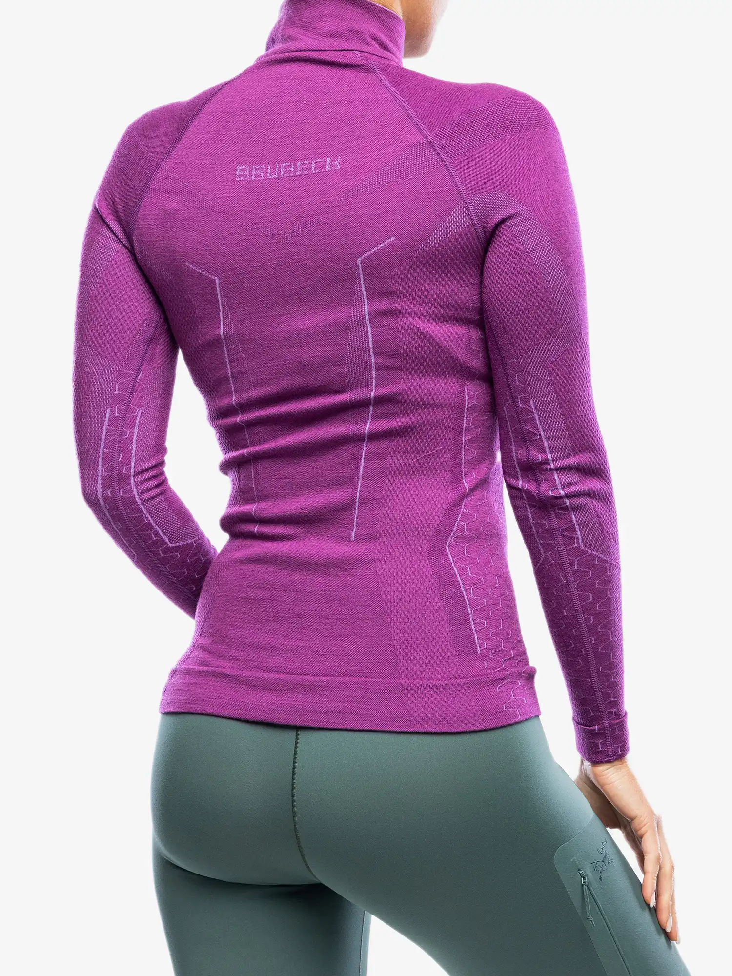 EXTREME MERINO Női merinó gyapjú cipzáras aláöltözet felső – Bíbor 9 EXTREME MERINO Női merinó gyapjú cipzáras aláöltözet felső - Bíbor - Image 6