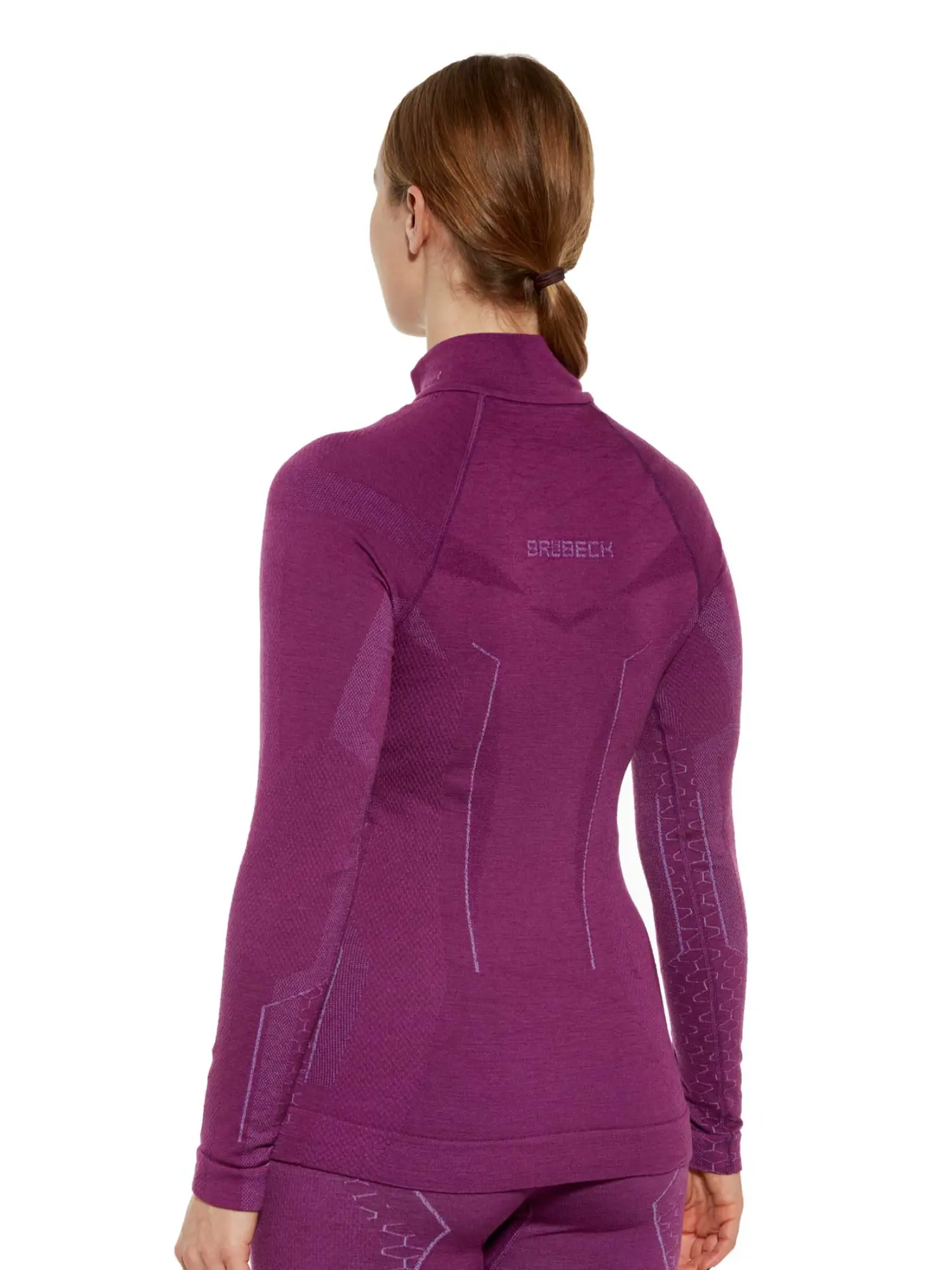 EXTREME MERINO Női merinó gyapjú cipzáras aláöltözet felső – Bíbor 5 EXTREME MERINO Női merinó gyapjú cipzáras aláöltözet felső - Bíbor - Image 2