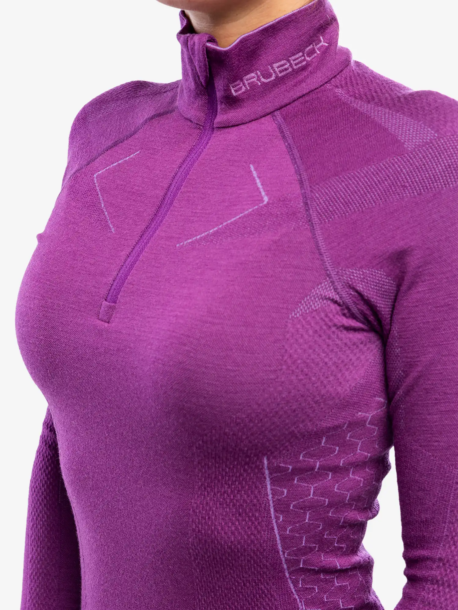 EXTREME MERINO Női merinó gyapjú cipzáras aláöltözet felső – Bíbor 12 EXTREME MERINO Női merinó gyapjú cipzáras aláöltözet felső - Bíbor - Image 9