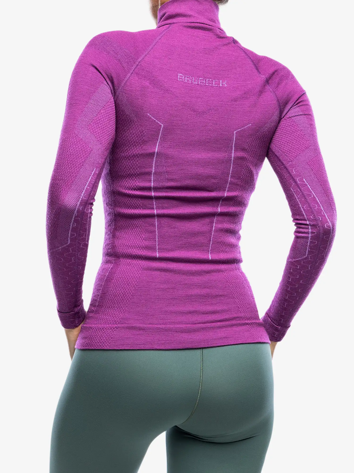 EXTREME MERINO Női merinó gyapjú cipzáras aláöltözet felső – Bíbor 10 EXTREME MERINO Női merinó gyapjú cipzáras aláöltözet felső - Bíbor - Image 7