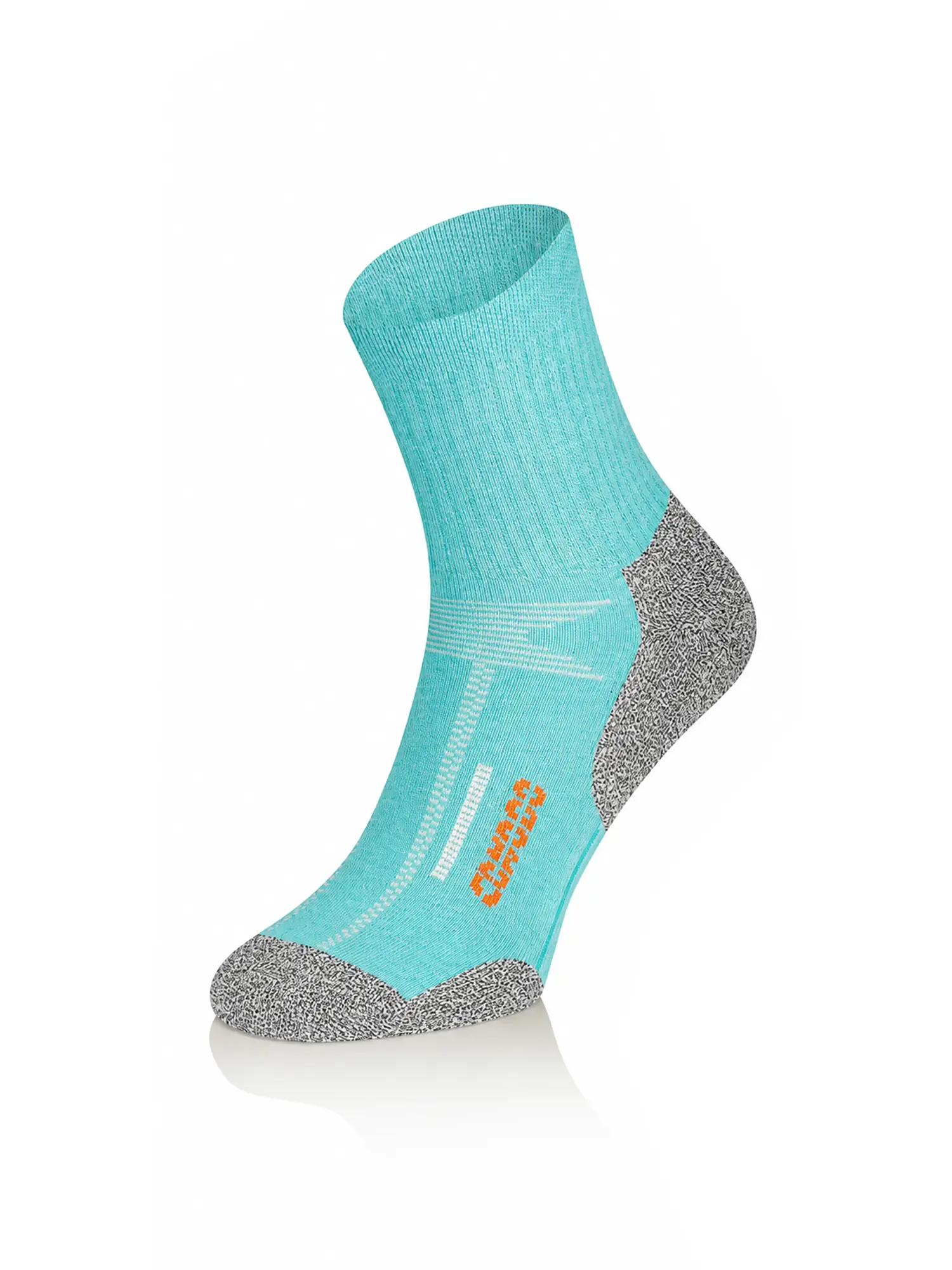 PERFORMANCE OUTDOOR Drytex Comfort túrazokni – Türkiz 4 A PERFORMANCE OUTDOOR Drytex Comfort türkiz túrazokni egy darabos packshot képe, kopásálló technikai zokni megerősített kialakítással, amely ideális választás nyári túrázáshoz, hegymászáshoz és outdoor sportokhoz.