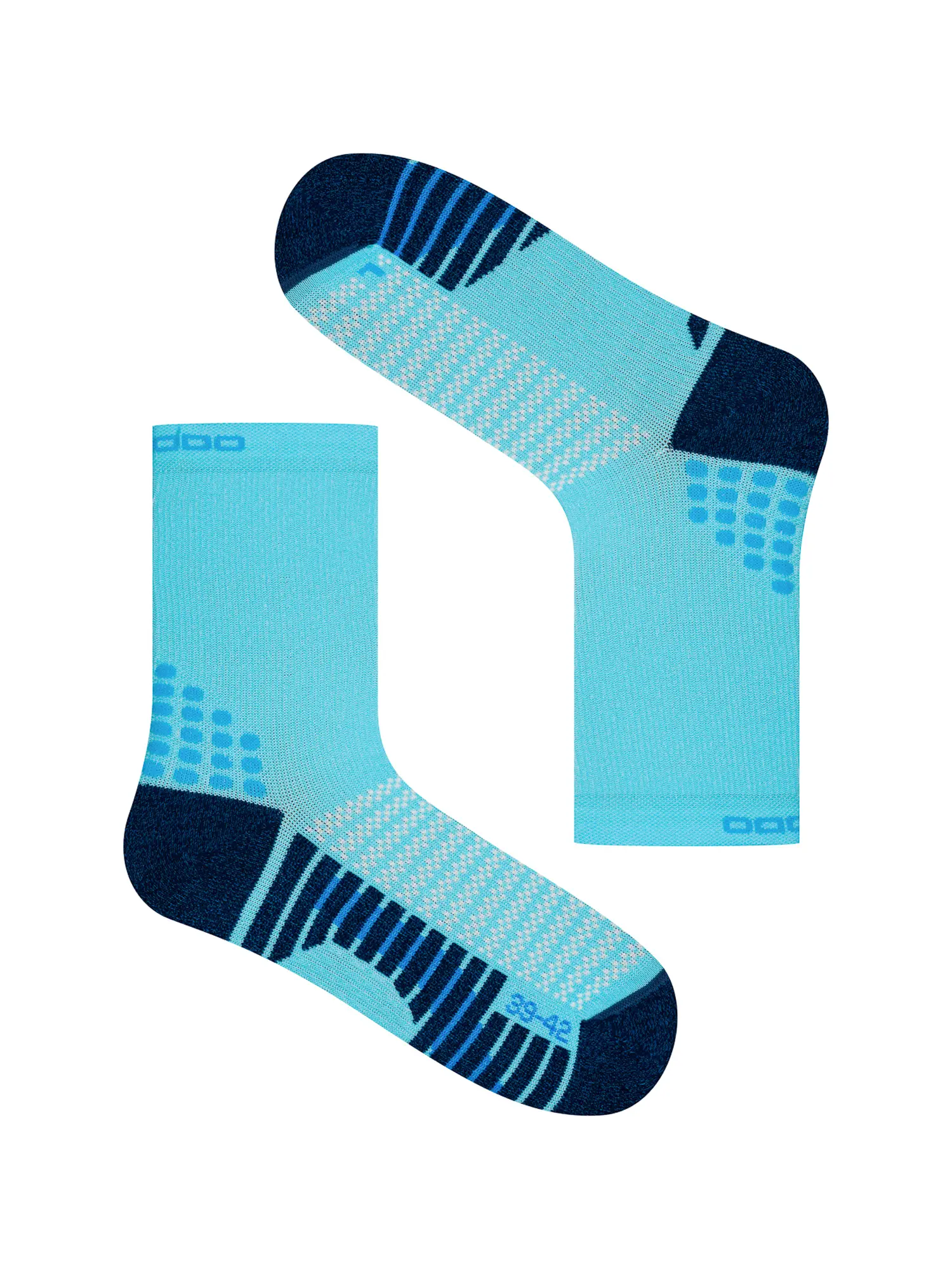 TRAIL RUNNING Polycolon terepfutó zokni – Türkiz 6 Türkiz TRAIL RUNNING Polycolon terepfutó zokni pár, légáteresztő technikai zokni terepfutóknak, amely szárazon tartja a lábat, csökkenti a talpra nehezedő terhelést és egész napos kényelmet biztosít.