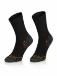 ALPACA OUTDOOR fekete merinó és alpaka gyapjú túrazokni elöl- és hátulnézetben. Meleg, légáteresztő és tartós outdoor zokni minden évszakra.
