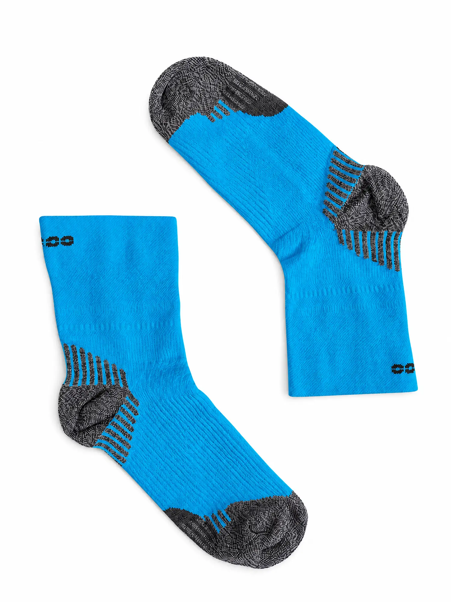 RUN COMPRESSION Kompressziós futózokni +ezüstion – Kék 6 COMODO RUN COMPRESSION kék kompressziós futózokni felülnézetből, stabil tartást biztosító kialakítással
