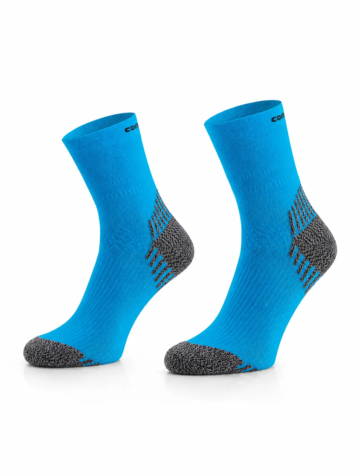 RUN COMPRESSION Kompressziós futózokni +ezüstion – Kék 7 COMODO RUN COMPRESSION kék kompressziós sportzokni párban, futáshoz és intenzív edzéshez