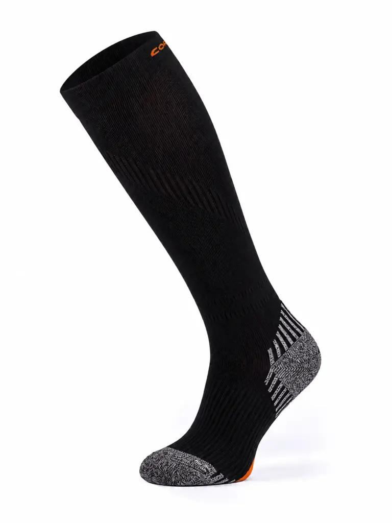 RUN COMPRESSION Kompressziós hosszú szárú futózokni +ezüstion - Fekete