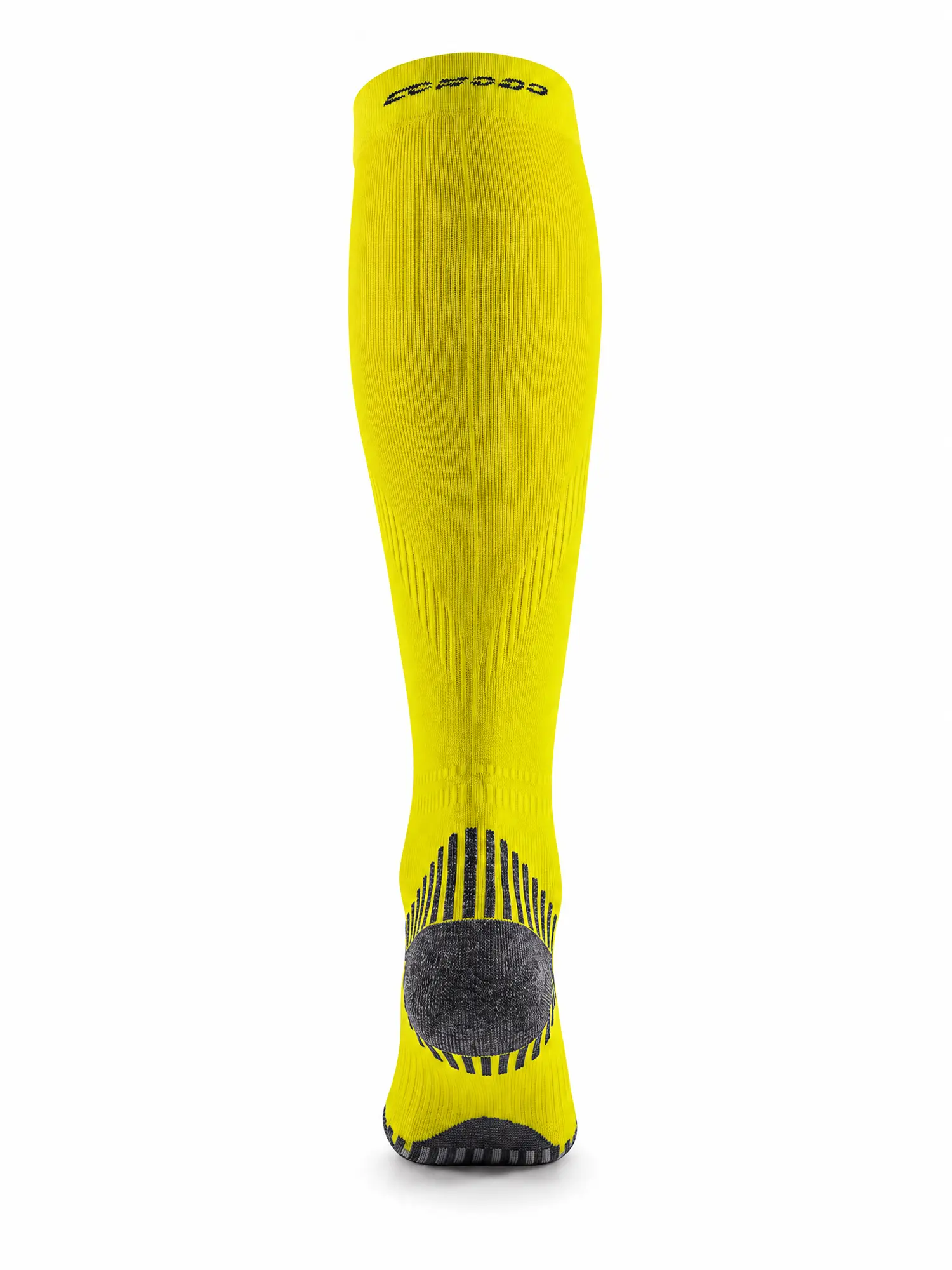 RUN COMPRESSION Kompressziós hosszú szárú futózokni +ezüstion – Sárga 5 COMODO RUN COMPRESSION sárga ezüstionos sportzokni friss érzetet biztosító kialakítással