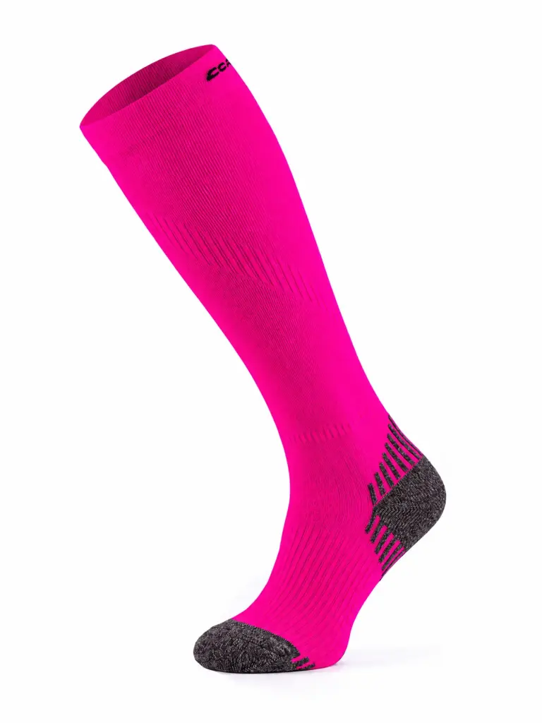 RUN COMPRESSION Kompressziós hosszú szárú futózokni +ezüstion - Pink