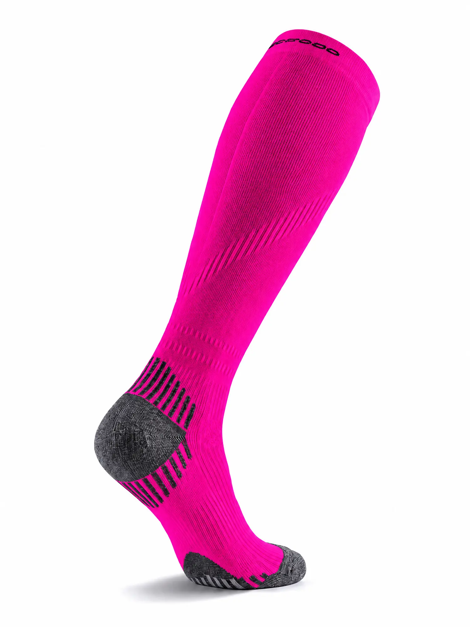 RUN COMPRESSION Kompressziós hosszú szárú futózokni +ezüstion – Pink 6 COMODO RUN COMPRESSION pink kompressziós zokni ezüstionos szállal és friss érzetet biztosító kialakítással