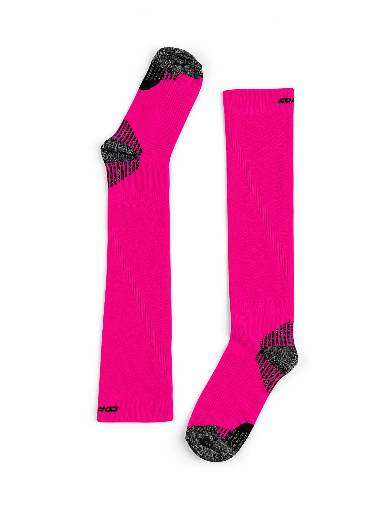 RUN COMPRESSION Kompressziós hosszú szárú futózokni +ezüstion – Pink 7 COMODO RUN COMPRESSION pink sportzokni rugalmas kompresszióval és kényelmes illeszkedéssel