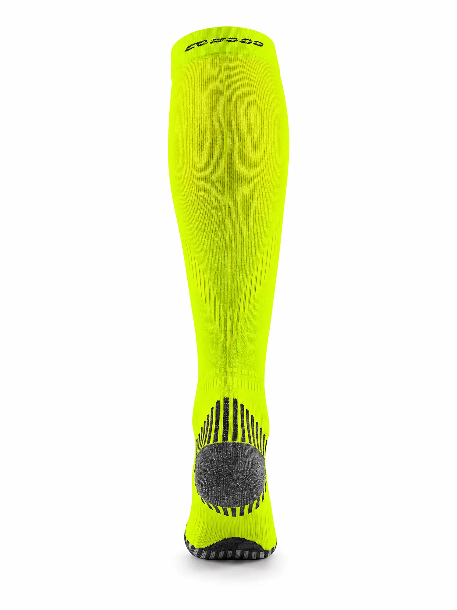 RUN COMPRESSION Kompressziós hosszú szárú futózokni +ezüstion – Neonsárga 5 COMODO RUN COMPRESSION neonsárga kompressziós sportzokni rugalmas illeszkedéssel és stabil tartással