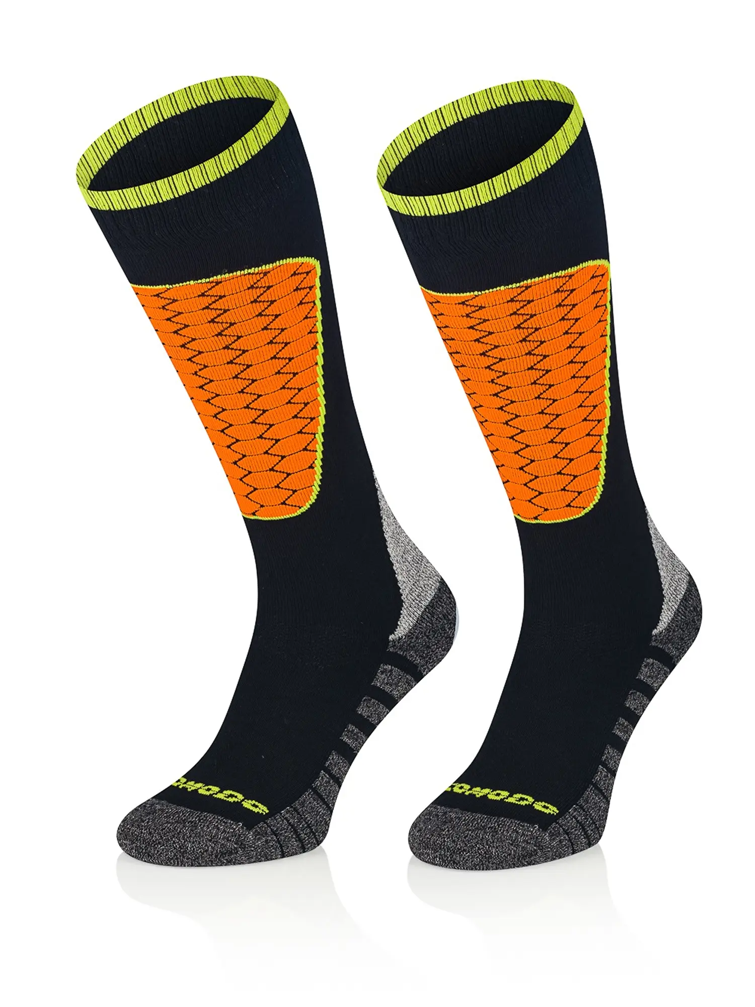 SKI MOUNTAIN Polycolon +Drytex sízokni – Fekete / Narancs 5 Fekete-narancs technikai sízoknipár anatómiai kialakítással